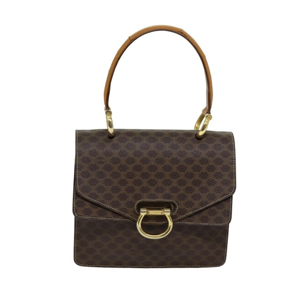 CELINE Macadam Canvas Hand Bag PVC Brown Auth 76087 - Picture 13 of 16